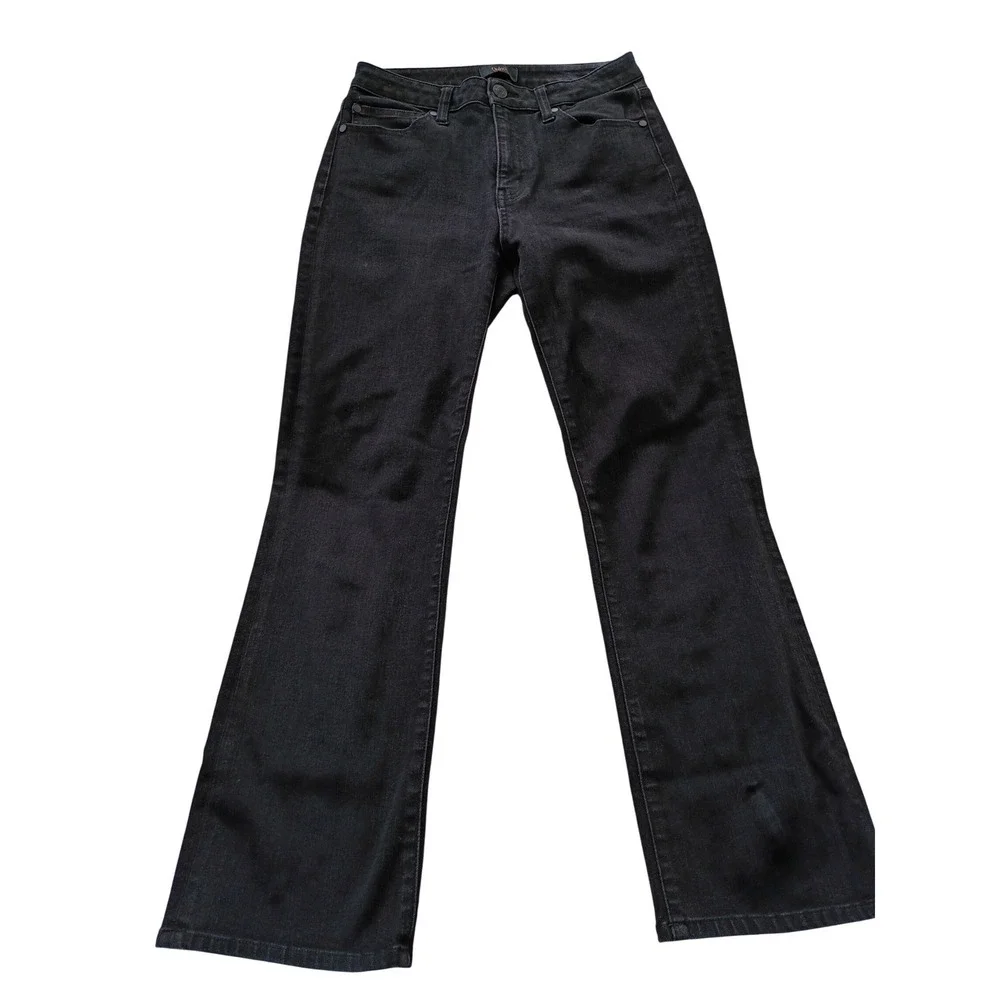 Quince Black High Rise Flare Leg Organic Cotton Blend Jeans Size 27 - Picture 2 of 9